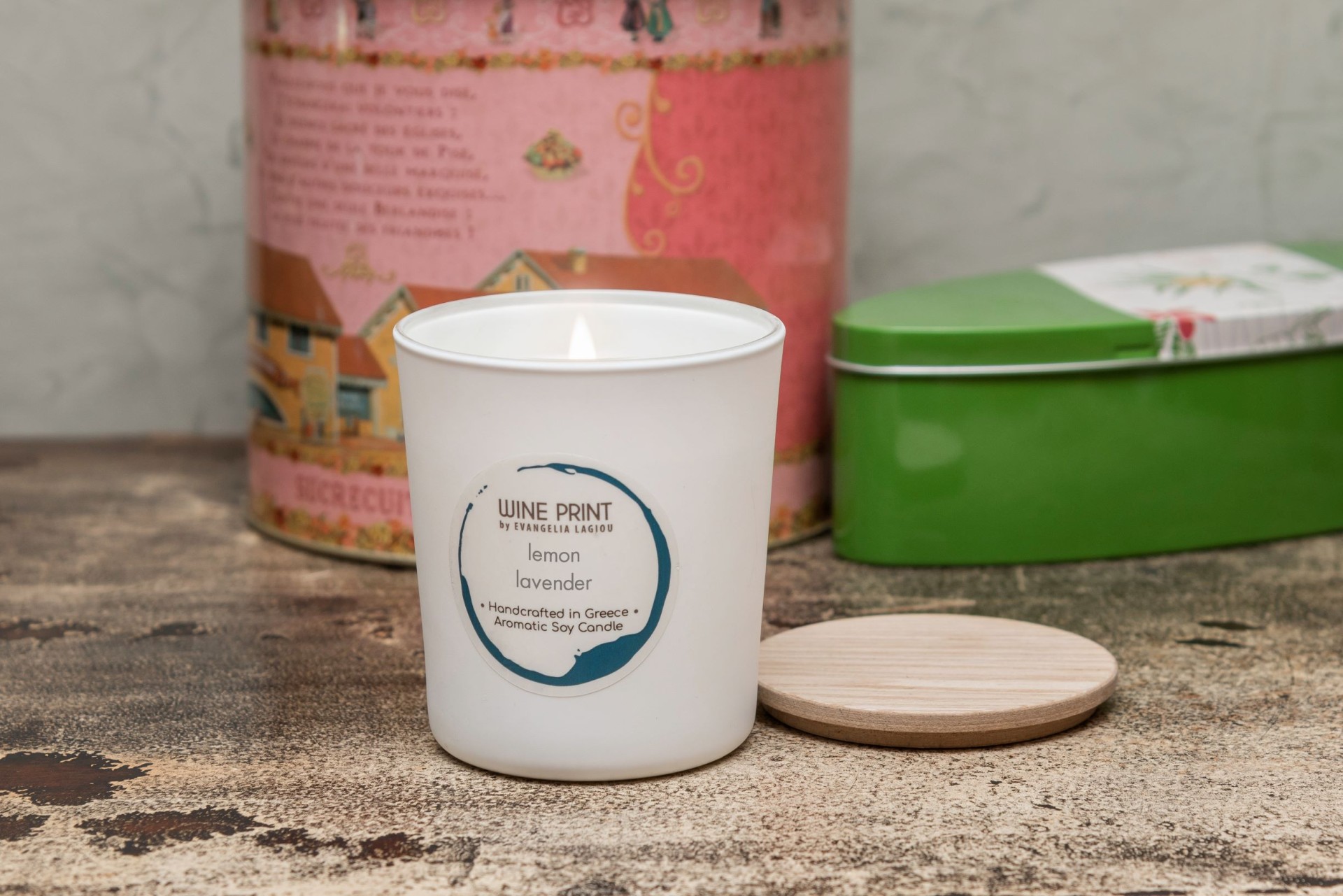 Lemon Lavender White ceramic cup